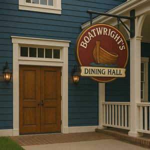 Uma travessa com costelas defumadas, frango crocante à cajun, linguiça defumada, peito bovino, milho, purê de batatas, vagem e macarrão com queijo.