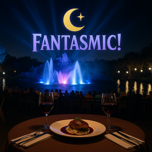 Sparks fly from Mickey Mouses hands during Fantasmic