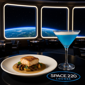 A drink is poured into a glass and served with lime