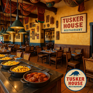 Curry chicken, rice and zucchini on a plate