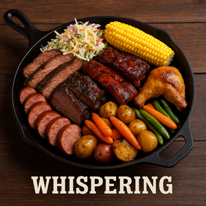 The Pig, uma das skillets exclusivas do Whispering Canyon Café com costela suína, panceta, carne suína desfiada, asinhas suínas e acompanhamentos no Disney's Wilderness Lodge